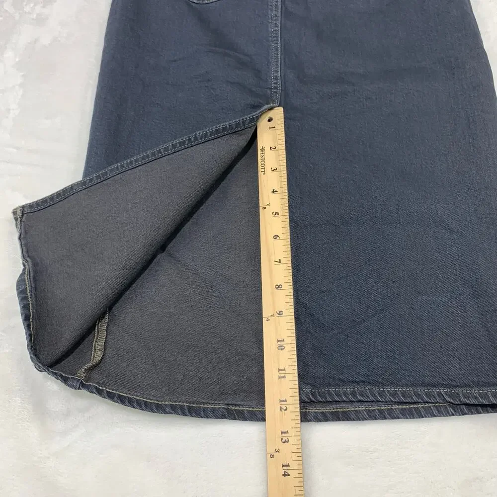NWT Universal Thread Denim Midi Skirt 00 High Rise Dark Wash 25